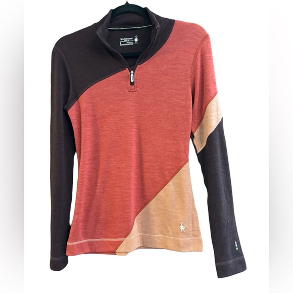 Smartwool 1/4 zip pullover Merino 250. 100% Merino Wool. Purple/Mauve/Ro… - Picture 1 of 9